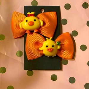 Orange chick Set of 2 Easter bows 🐣
